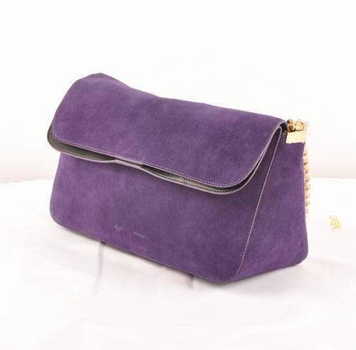 Celine Gourmette Small Bag in Suede Leather - 3078 Purple - Click Image to Close